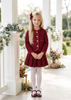 Red Rouge Elegance Plaid Skirt Set | Girls Fall Clothes & Outfits