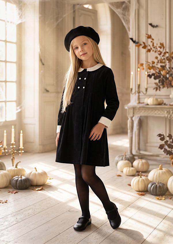 Little Miss Prim & Proper Dress in Black | Girls Little Black Dress