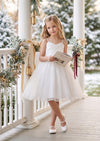 Little Swan Girls Dress in White