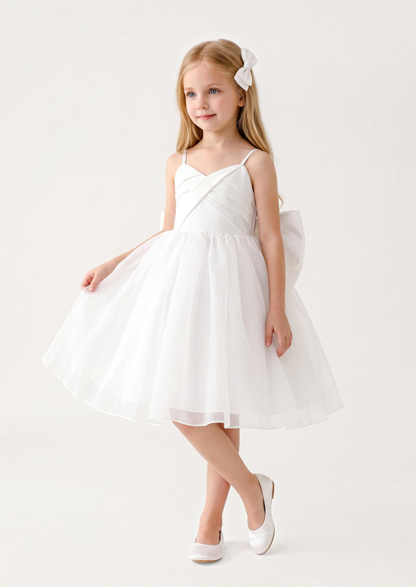 Little Swan Girls Dress in White