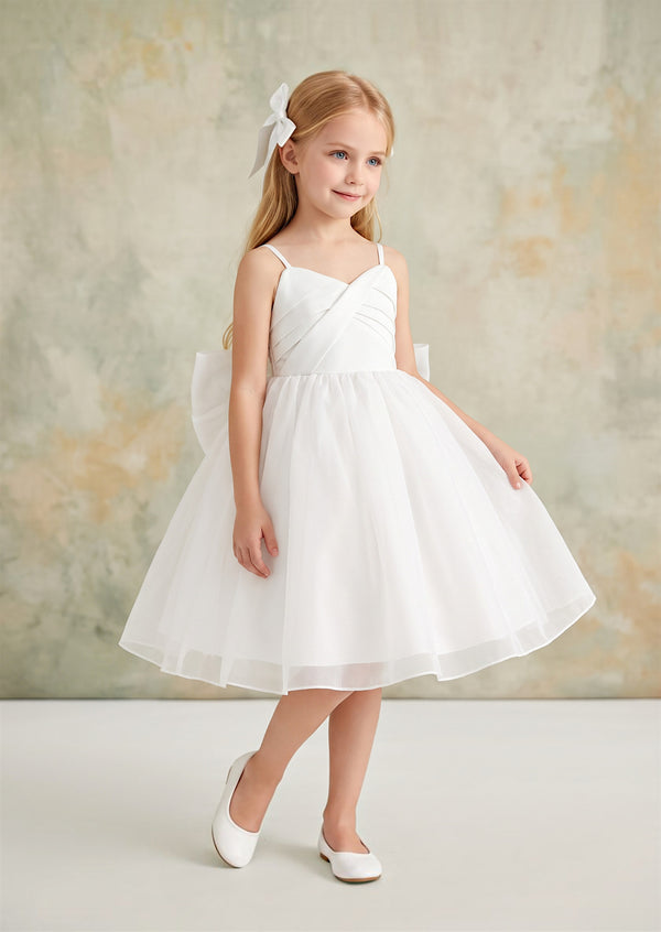 Little Swan Girls Dress in White