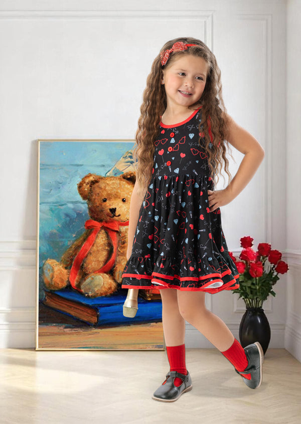 Lollipop Twirl Dress in Black