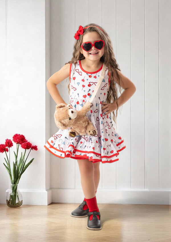 Lollipop Glasses Dress in White