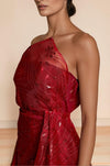 One‑Shoulder Embroidered Gown – Elegant Formal A‑Line Dress