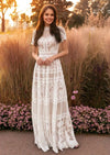 Ivory Lace Formal Gown | Elegant Full‑Length Dress