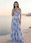 Long Prom Dress with Side Cut Outs | Blue Gown