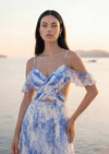 Long Prom Dress with Side Cut Outs | Blue Gown