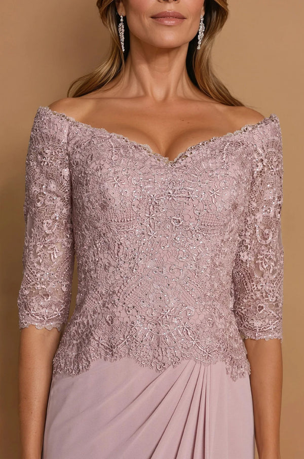 Mauve Lace Mother of the Bride Dress | Soft & Elegant Gown