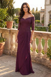 Burgundy Lace Mother of the Bride Dress | Elegant Formal Gown
