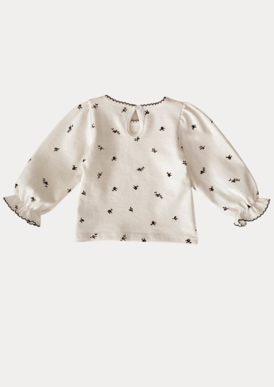 Long Sleeve Top in Beige Print