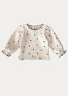 Long Sleeve Top in Beige Print