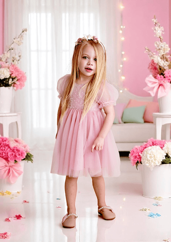 Luna Soft Pink Sequin Flower Girl Special Occasion Dress