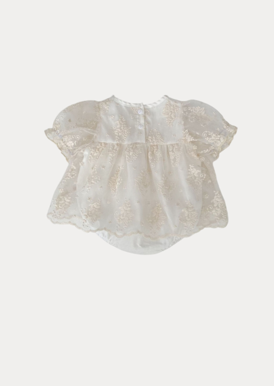 Fleurie Lace Romper in Beige