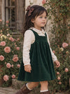 Maeve A-Line Corduroy Dress in Forest Green | Girls Fall Clothing