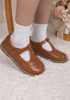 Maple Lane Girls Mary Janes in Brown | Girls Flats