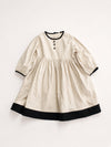 Marla Natural Linen Dress with Black Trim | Girls Fall Clothing