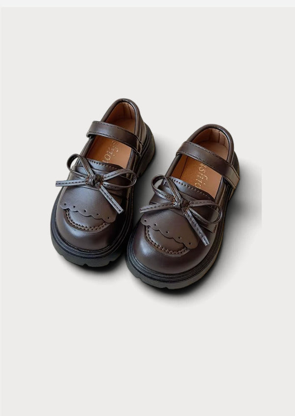 Little Heirloom Girls Mary Jane Loafers in Brown | Girls Flats