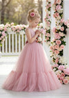 Modern rose flower girl dresses for elegant weddings