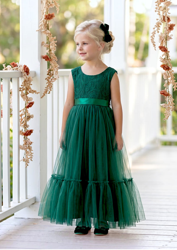Deep Green Flower Girl Dress - Flower Girl Dresses