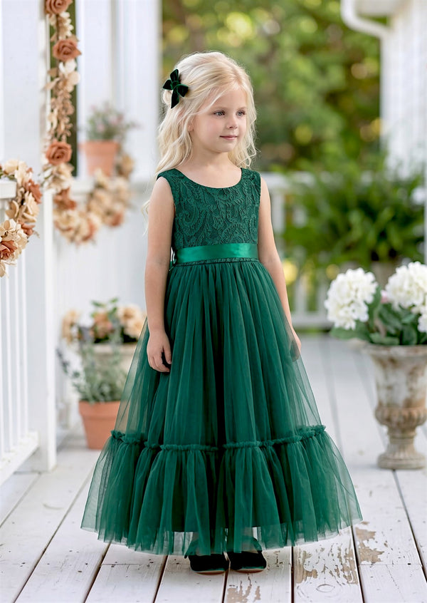 Deep Green Flower Girl Dress - Flower Girl Dresses