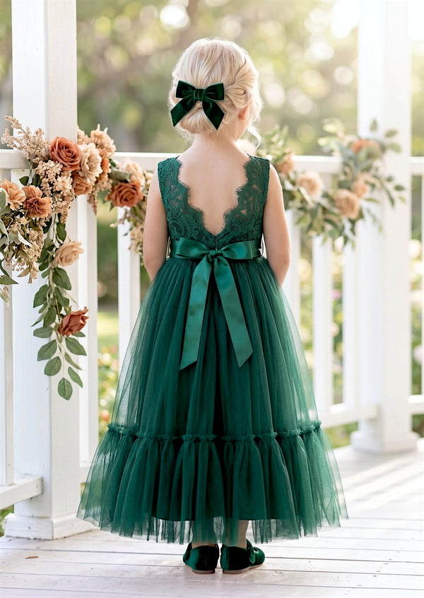 Deep Green Flower Girl Dress - Flower Girl Dresses