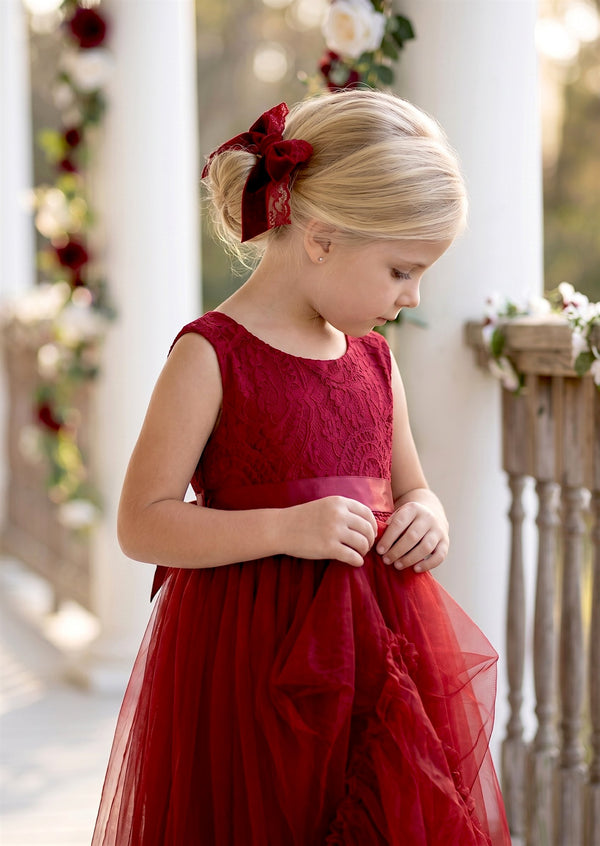 Wine Red, Deep Red Flower Girl Dress - Flower Girl Dresses