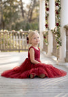 Allison Wine Red Flower Girl Dress