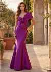 Magenta One‑Shoulder Satin Mermaid Gown | Formal Dress