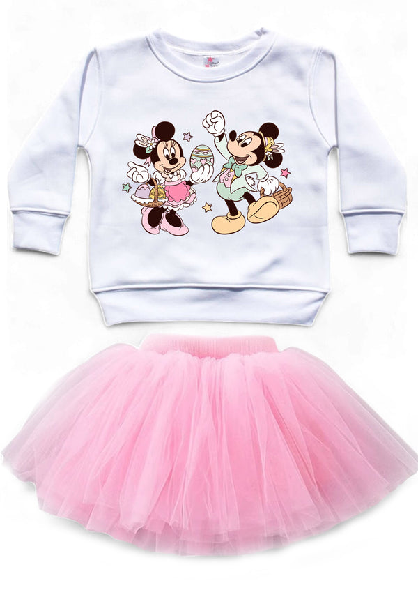 Mickey & Minnie Easter Crewneck Tutu Set