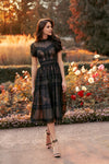 Black Lace Midi Dress – Short Sleeve Cocktail & Formal Style