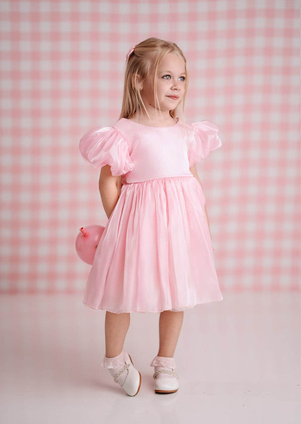 Mirabelle Puff Sleeve Party Dress in Pink