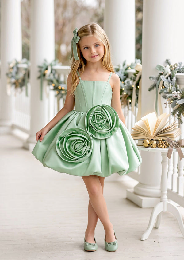 Girls Party Dress in Mint Green | Special Occasion Christmas Dress
