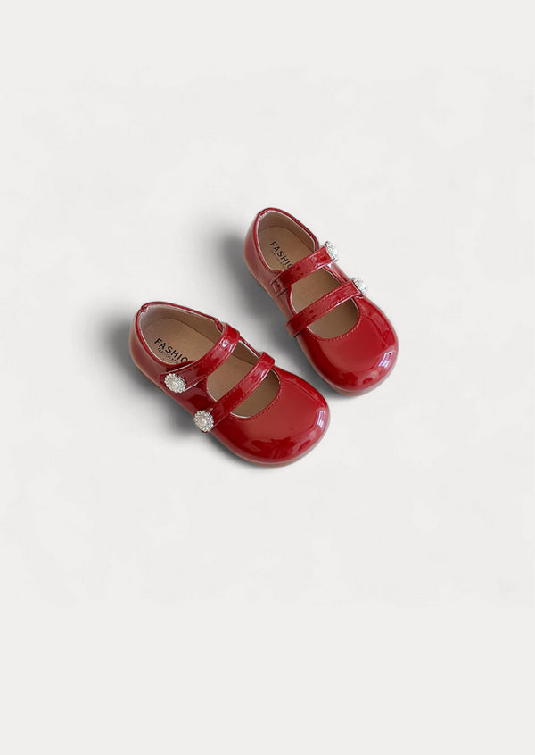 Minuet Double Strap Flats in Red