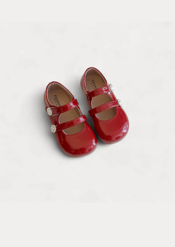 Minuet Double Strap Flats in Red