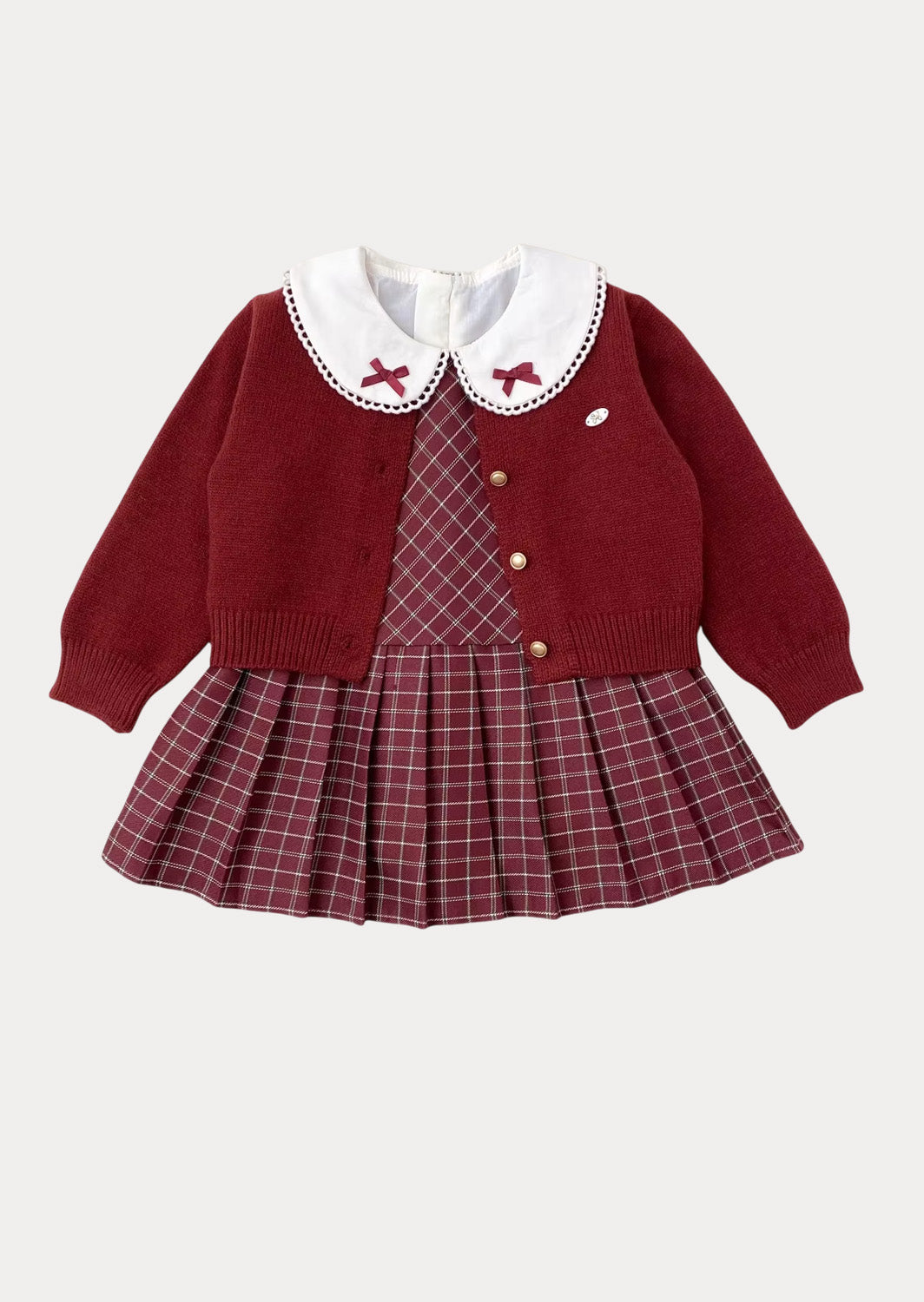 Cherry Mirth Dress & Sweater Set
