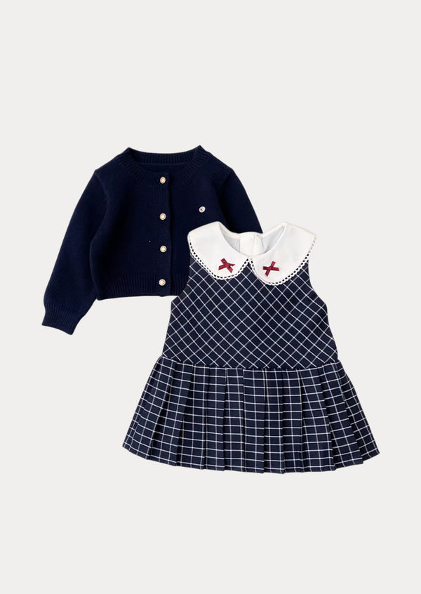 Navy Mirth Dress & Sweater Set