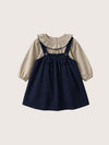 Girls Deep Blue Dress & Check Shirt Set | Girls Fall Clothing