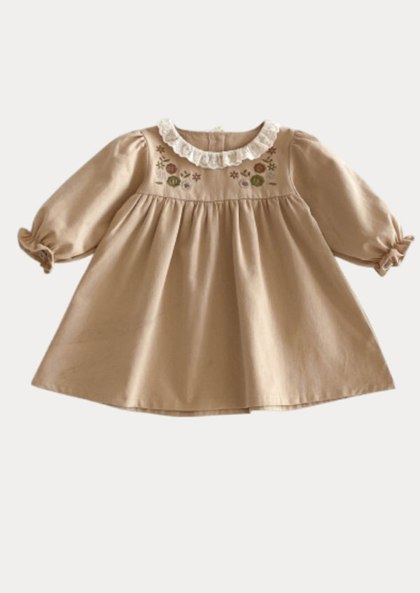 Molly Embroidered Dress in Khaki