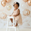 Fairy Moon & Stars Tutu Dress in Champagne | Cake Smash Outfit Girl