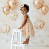 Fairy Moon & Stars Tutu Dress in Champagne | Cake Smash Outfit Girl