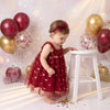 Fairy Moon & Stars Tutu Dress in Red | Cake Smash Outfit Girl