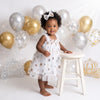 Fairy Moon & Stars Tutu Dress in White | Cake Smash Outfit Girl