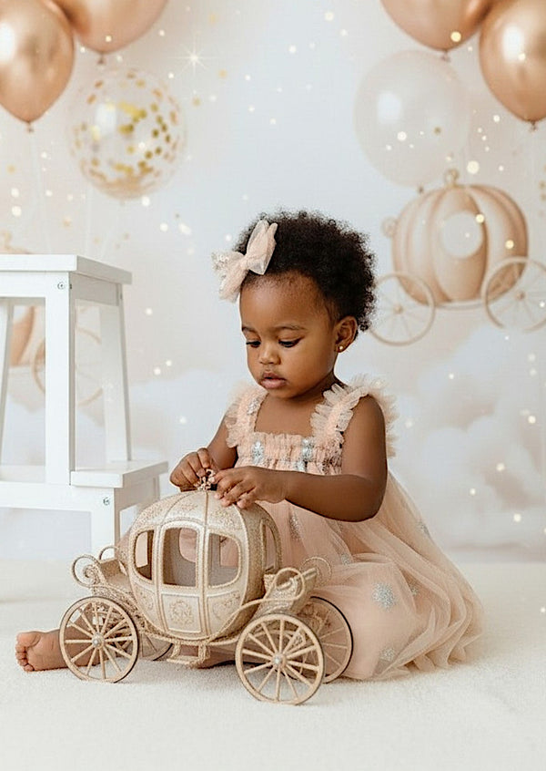 Moon & Stars Cake Smash Tutu Dress in Champagne
