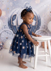 Moon & Stars Cake Smash Tutu Dress in Navy