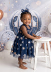 Moon & Stars Cake Smash Tutu Dress in Navy