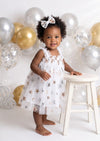 Moon & Stars Cake Smash Tutu Dress in Red