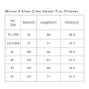 Moons & Stars Cake Smash Tutu Dresses Size Chart