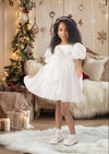 girls elegant white party dress