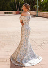 Jacquard Off‑Shoulder Trumpet Gown | Mother of the Bride Dress