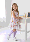 girls Multi Print Storybook Roller Skates Twirl Dress - twirl dresses